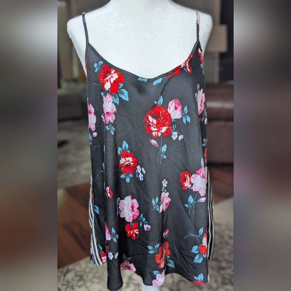 INC International Concepts Floral Camisole - Black and Red